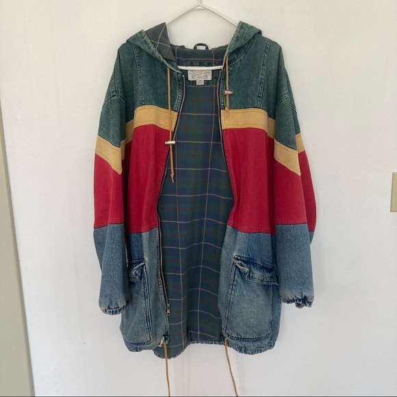 Vintage 4x colour Denim Jacket - Picture 4 of 5